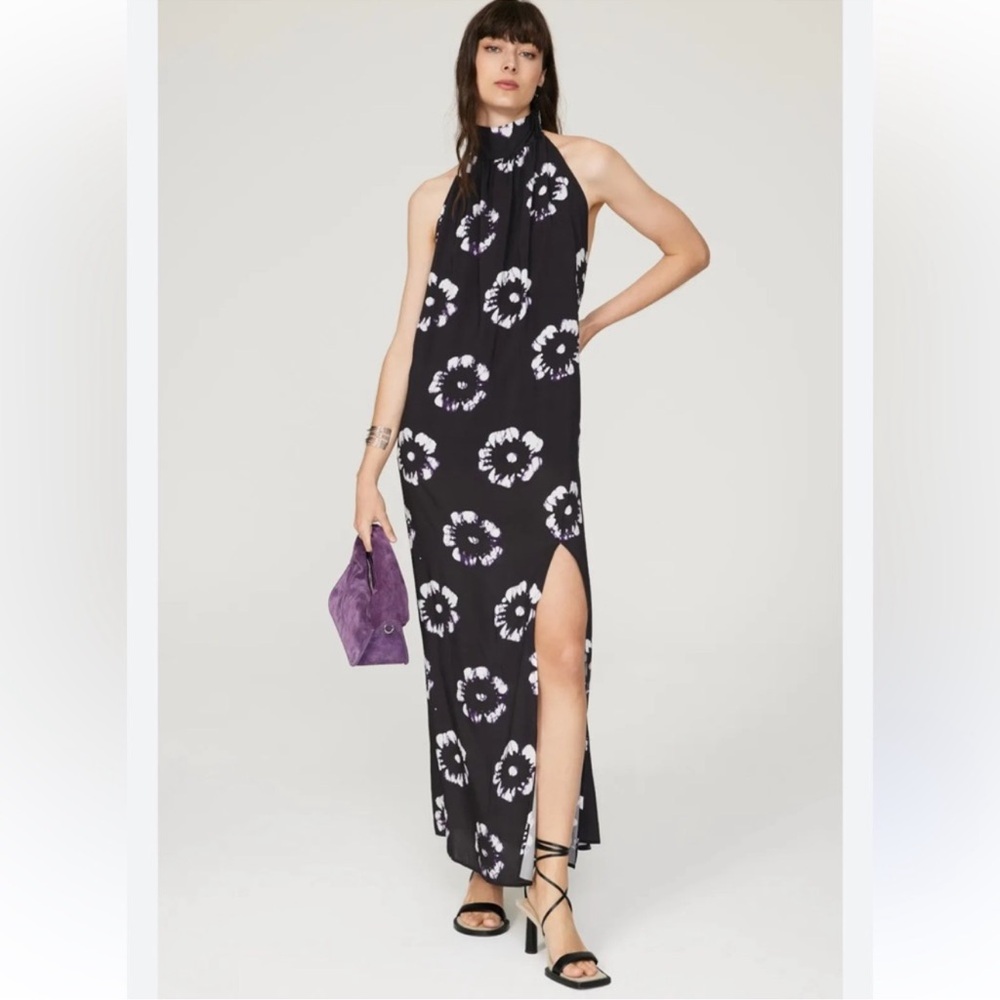 Black and White Floral Maxi Dress